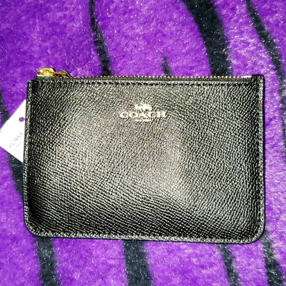 Coach Leather Key Pouch with hanging keyring